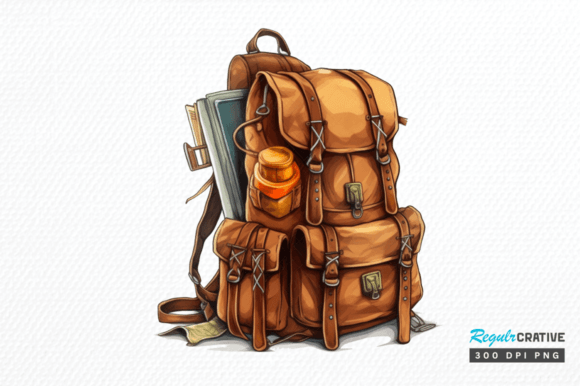 Download Vintage Backpack Sublimation Clipart Png - Vintage backpack Collection