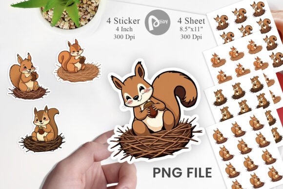 Download Acorn Squirrel Sticker - Squirrel Collection