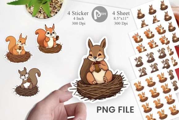 Download Acorn Squirrel Sticker - Squirrel Collection