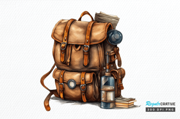 Download Vintage Backpack Sublimation Clipart Png - Vintage backpack Collection