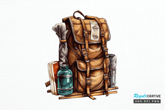 Download Vintage Backpack Sublimation Clipart Png - Vintage backpack Collection
