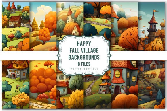 Download Happy Fall Village Backgrounds Pack - Happy fall Collection