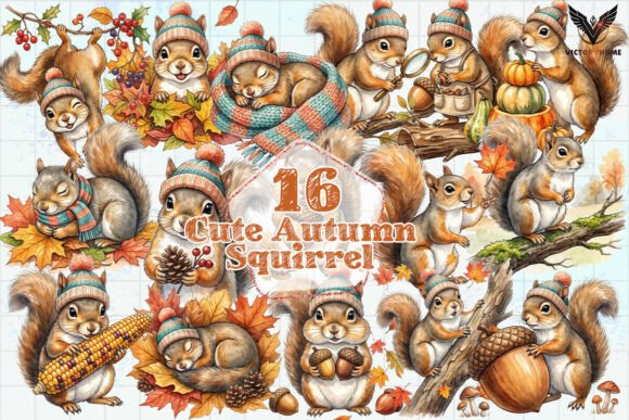 Download Cute Autumn Squirrel Clipart PNG - Squirrel Collection