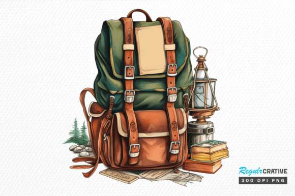 Download Vintage Backpack Sublimation Clipart Png - Vintage backpack Collection