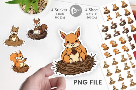 Download Acorn Squirrel Sticker - Squirrel Collection