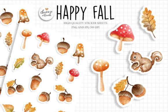 Download Acorn Sticker Sheets, Happy Fall Sticker - Happy fall Collection